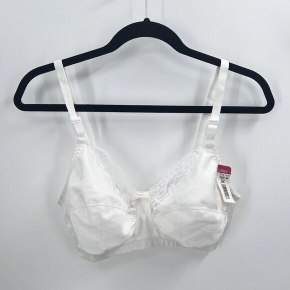 Vintage Lovable White Satin & Lace Full Coverage Unpadded Bra - Picture 2 of 6